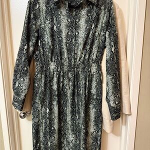 Alex Marie Black and White Snakeskin Blouse